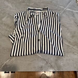 H&M Black and White Striped Blouse
